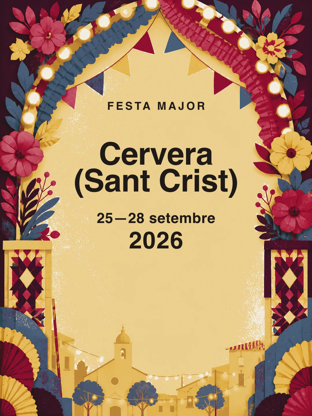 Portada editorial de Festa Major del Sant Crist · Cervera · 2026