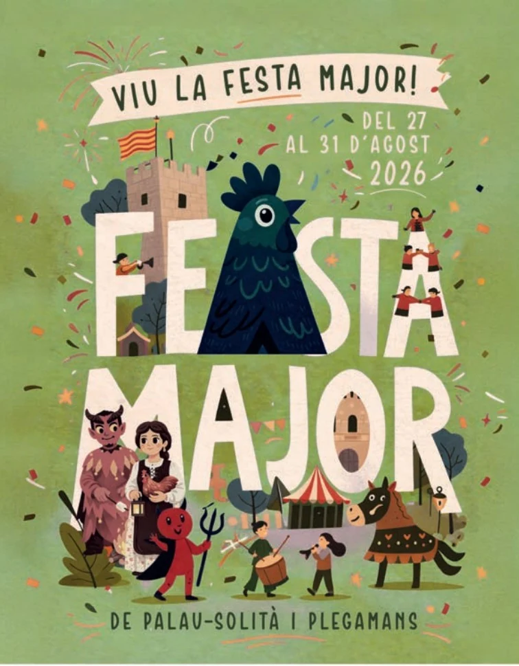Cartell de la Festa Major de Palau-solità i Plegamans 2026, sense logotips institucionals